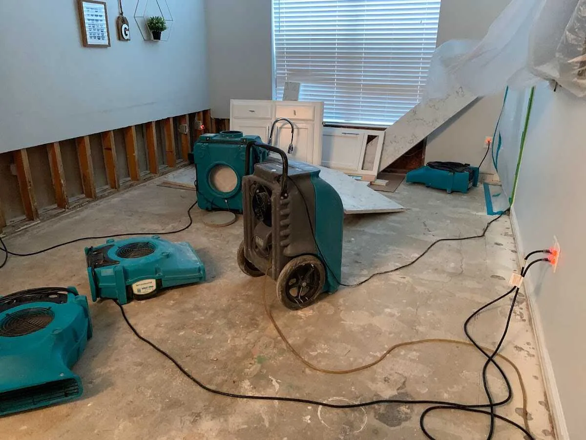 Dehumidifier in flood-cut room for Water Extraction & Removal in Marlin